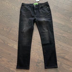 NWT sandrine rose black distressed skinny